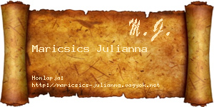 Maricsics Julianna névjegykártya